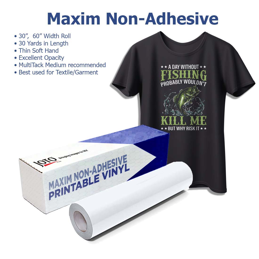 MultiPrint™ Maxim Non Adhesive Printable Heat Transfer Vinyl - Joto Imaging Supplies Canada