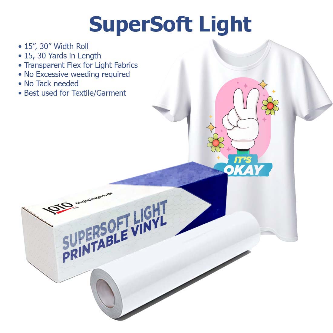 MultiPrint™ SuperSoft Light Printable Heat Transfer Vinyl - Joto Imaging Supplies Canada