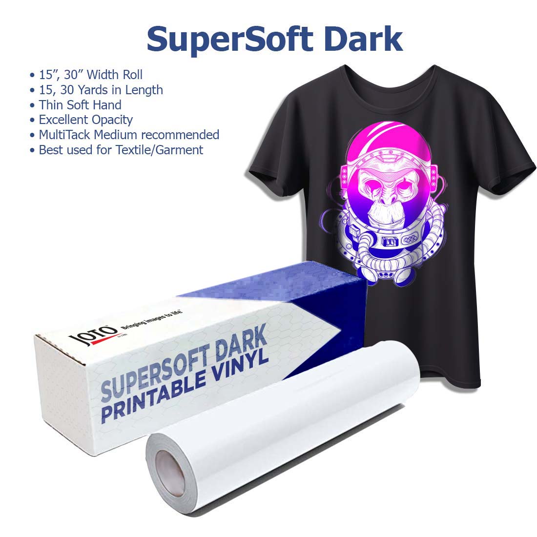 MultiPrint™ SuperSoft Dark Printable Heat Transfer Vinyl - Joto Imaging Supplies Canada