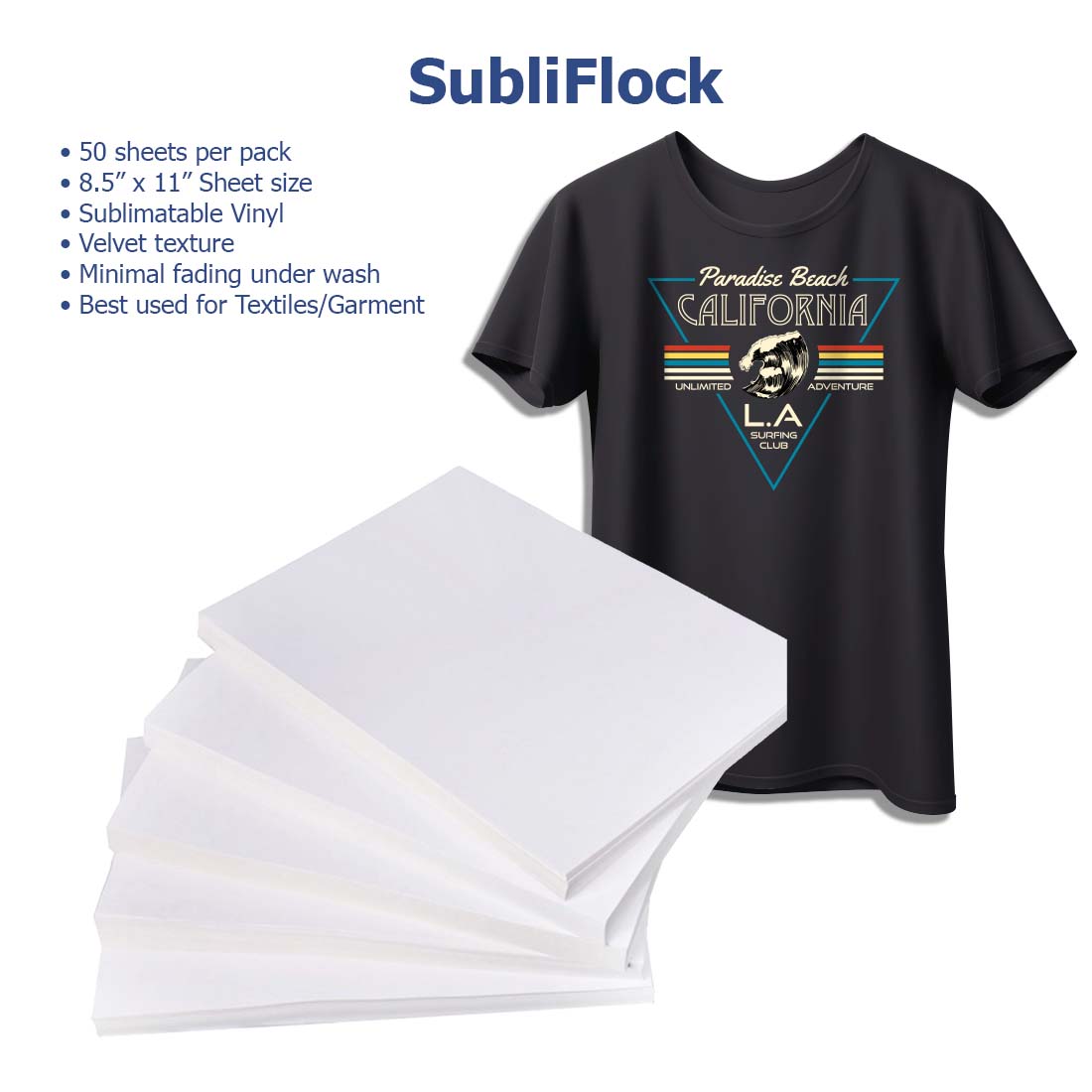 MultiPrint™ SubliFlock Printable Heat Transfer Vinyl - Joto Imaging Supplies Canada