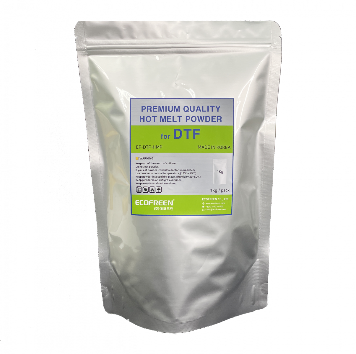 Ecofreen® Direct To Fim White Hot Melt Powder - Bag of 1kg - Joto Imaging Supplies Canada