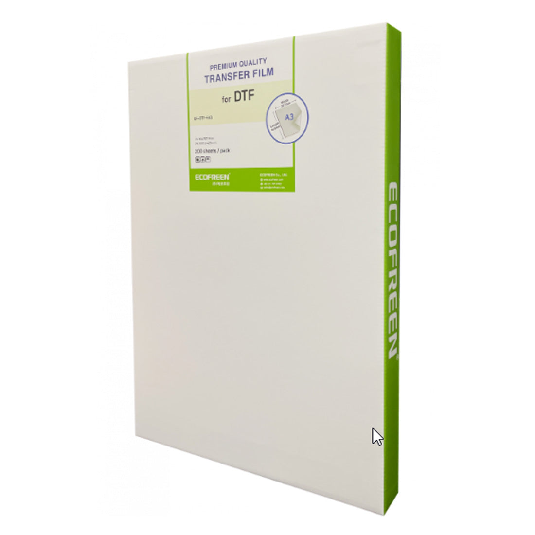 Ecofreen® Direct-to-Film (DTF) Premium Film (A3) - Pack of 100 - Joto Imaging Supplies Canada