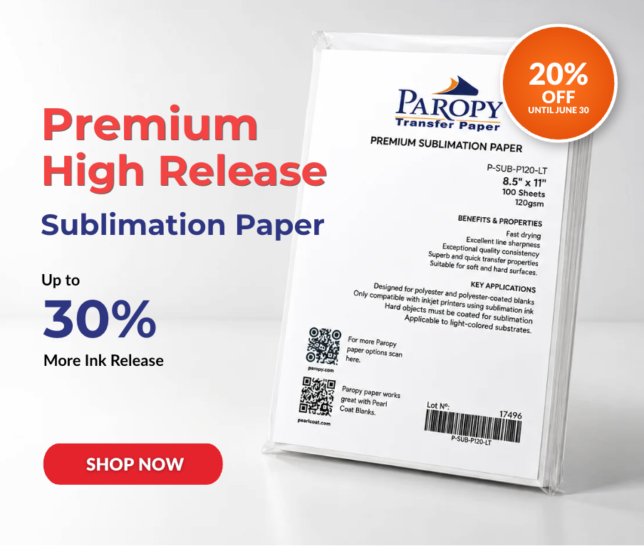 Premium Paropy Sublimation Paper 120gsm - Backmarked Sheets