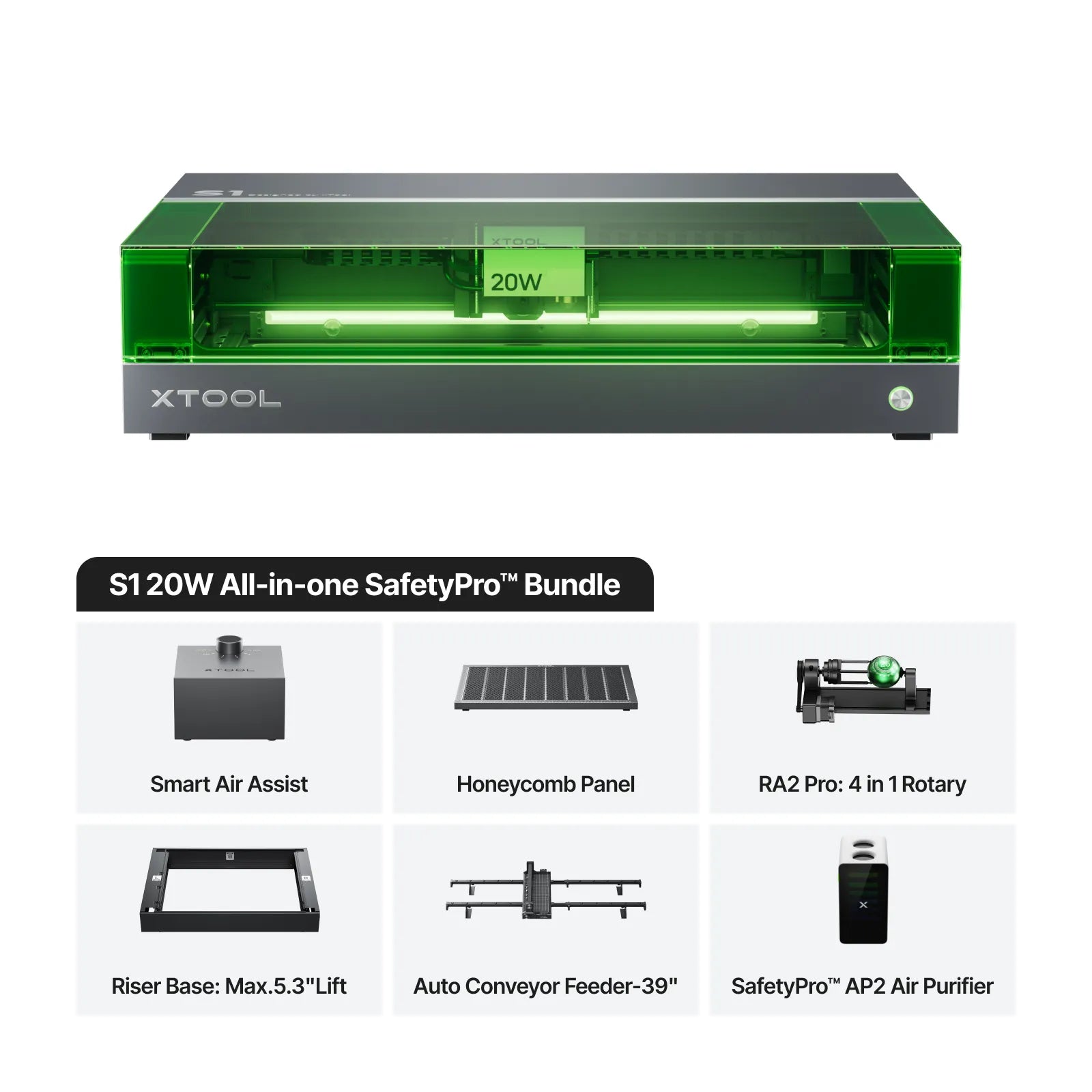 xTool S1 20W All-in-1 SafetyPro Bundle