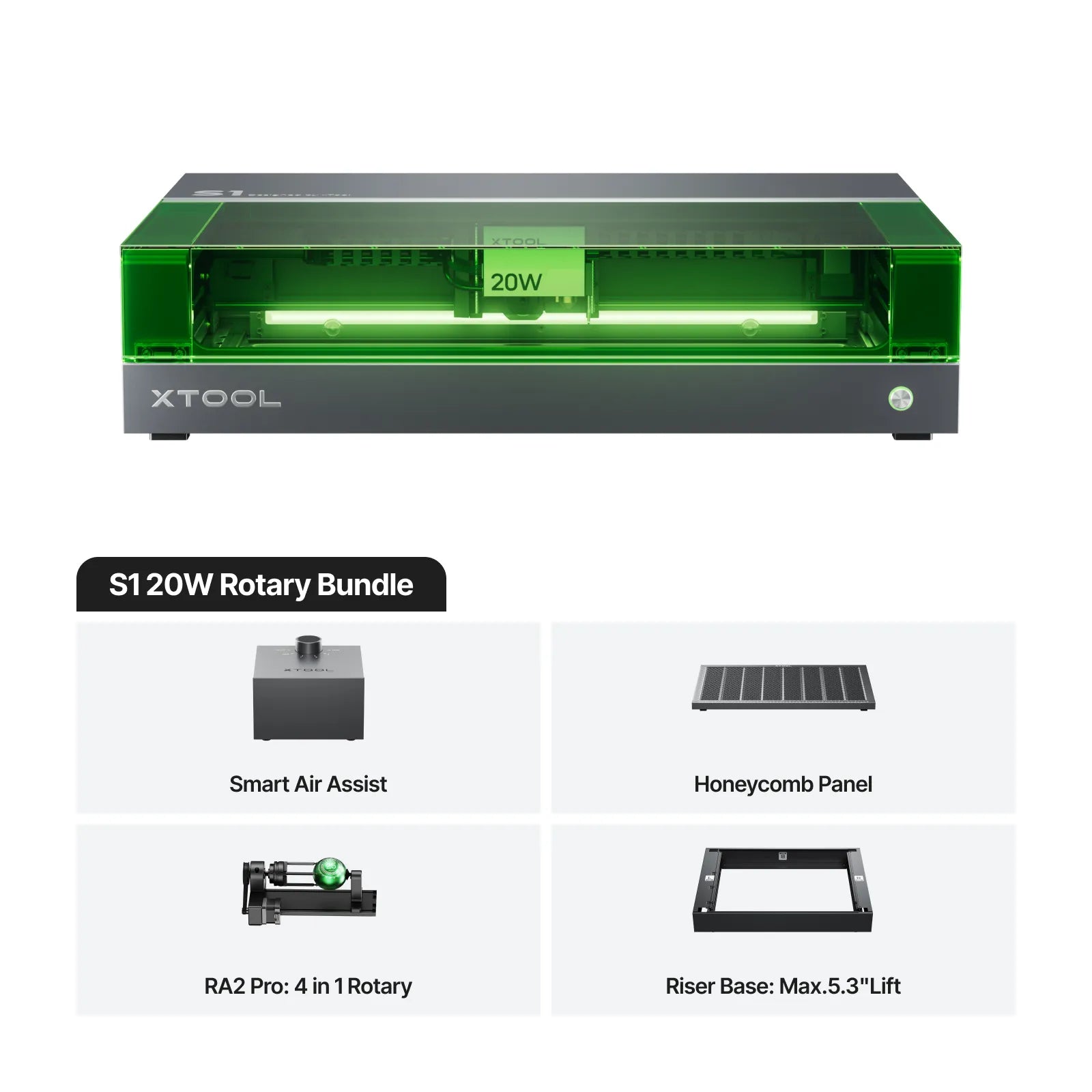 xTool S1 20W Rotary Bundle