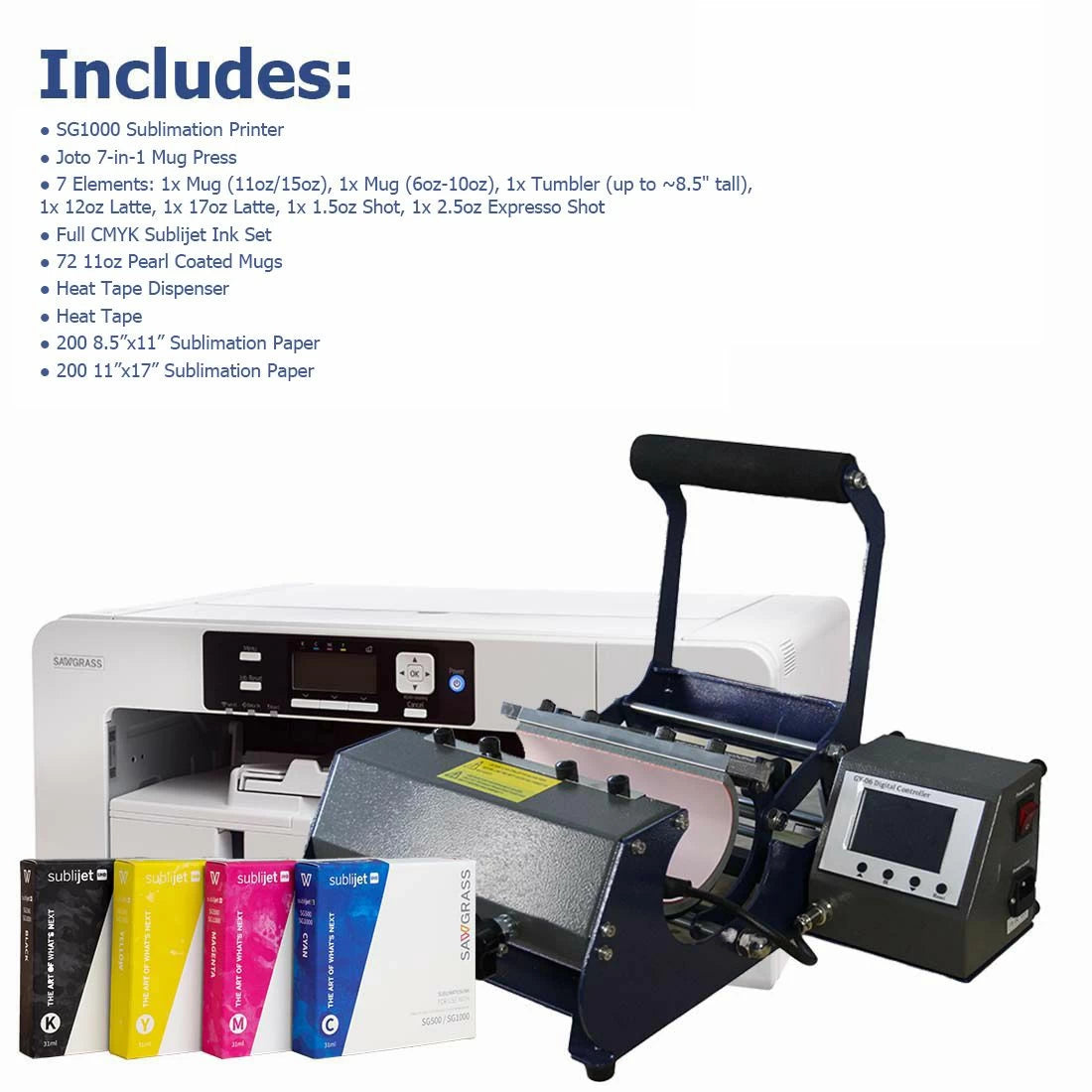 Bundle SG1000 + Tumbler/Mug Press Single Station 7 Elements - Joto Imaging Supplies Canada