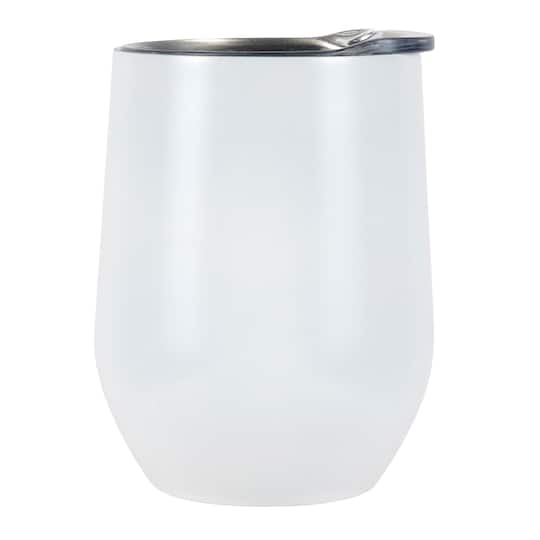 Pearl Coating™ 12oz Sublimation Stainless Steel Stemless Wine Cup with Lid White - Pack of 5 - Joto Imaging Supplies Canada