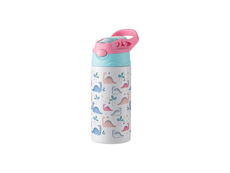 Joto Pearl Coating™ 12oz Sublimation Kids Stainless Steel Bottle with Silicon Straw Cap - Case of 5 - Joto Imaging Supplies Canada